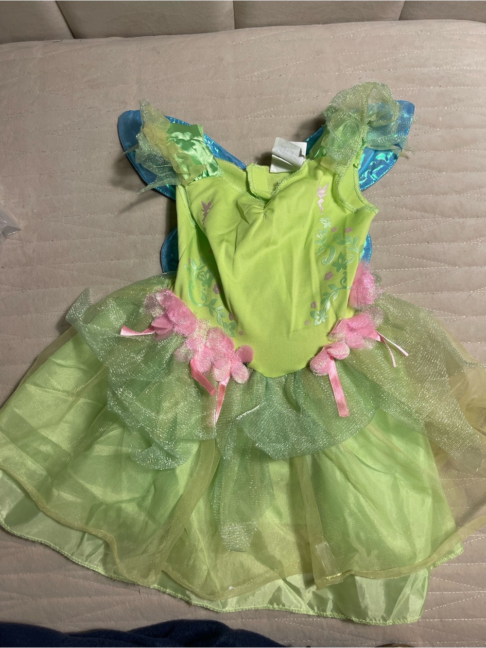 Disney Baby Tinkerbell Halloween Costume 12-18M Dress Detachable Wings Disguise